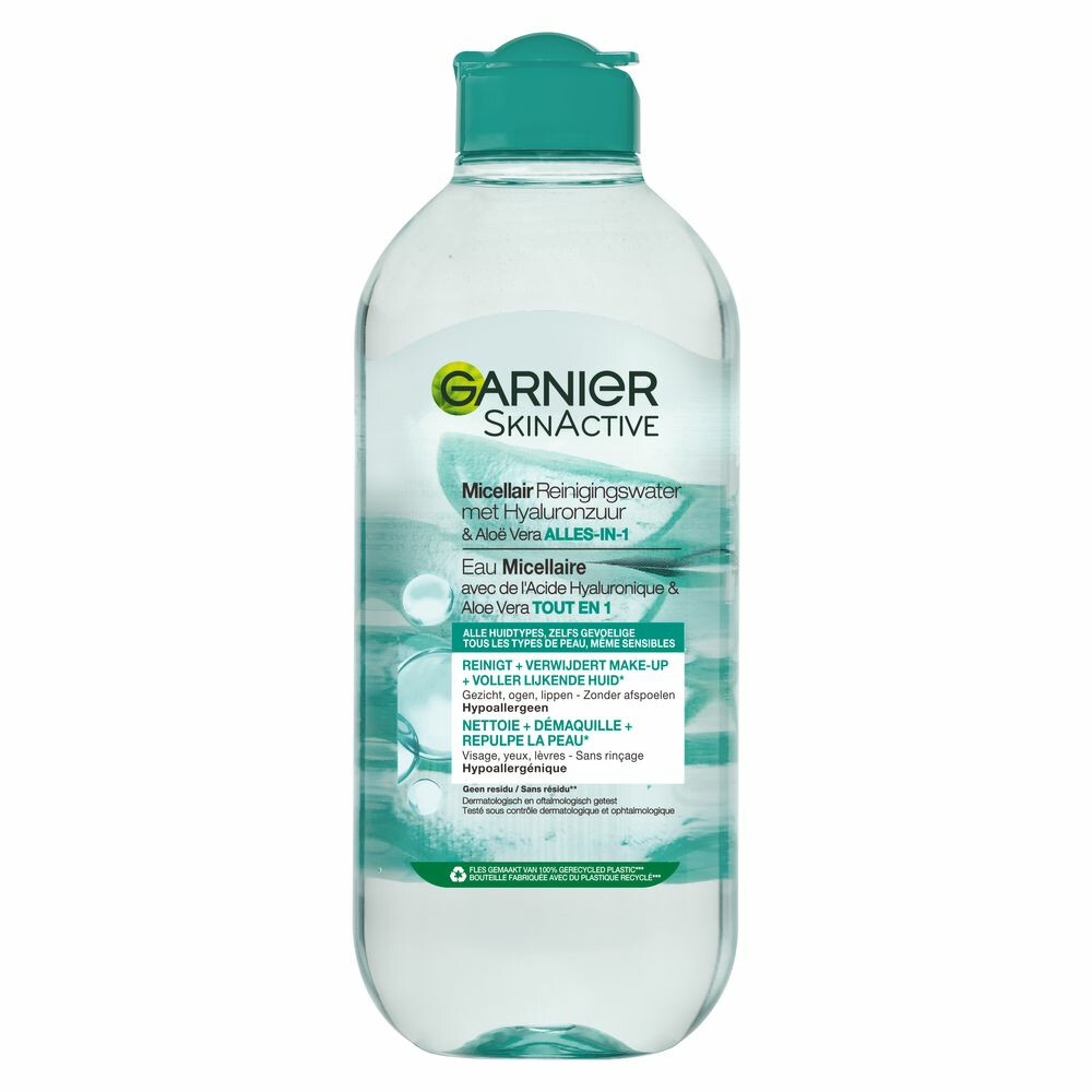 6x Garnier SkinActive Hyaluronzuur Aloë Vera Miccelair Reinigingswater 400 ml