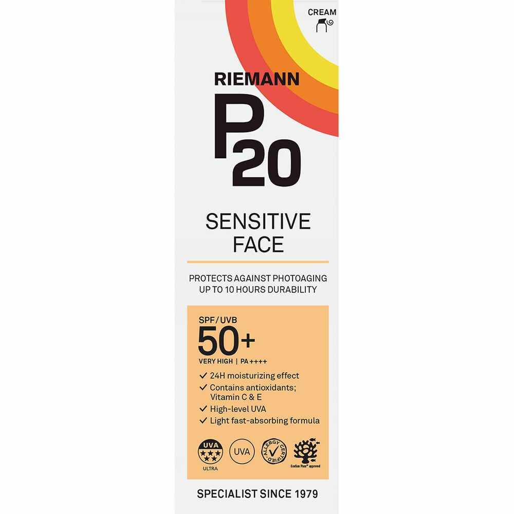 2x P20 Sensitive Face SPF 50+ Creme 50 gr