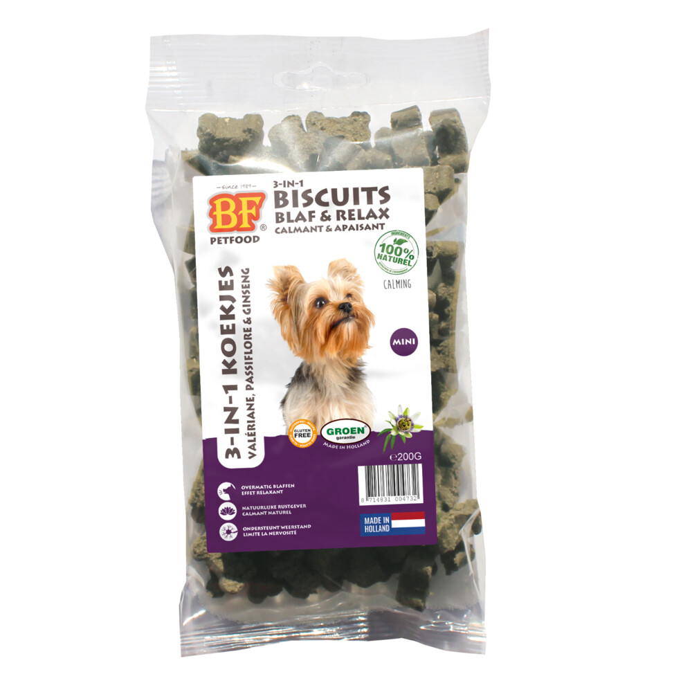 12x BF Petfood 3in1 Koekjes Blaf&Relax Mini 200 gr