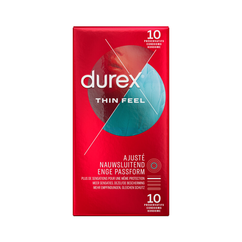 4x Durex Condooms Thin Feel Close Fit 10 stuks