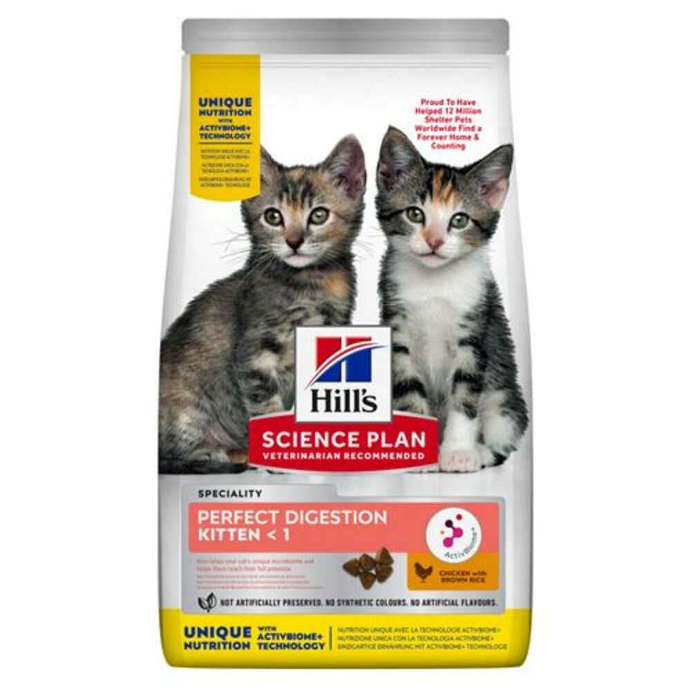 Hill's Science Plan Kattenvoer Perfect Digestion Kitten Kip en Bruine Rijst 1,5 kg