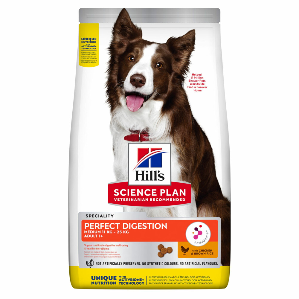 Hill's Hill's Science Plan Hondenvoer Perfect Digestion Medium Adult 1+ Kip en Bruine Rijst 2,5 kg