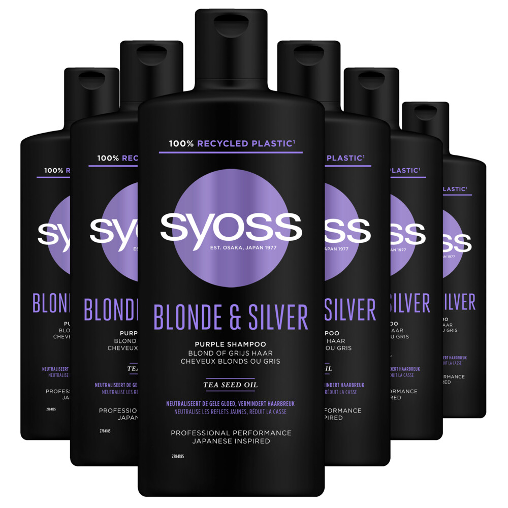 6x Syoss Blonde and Silver Shampoo 440 ml