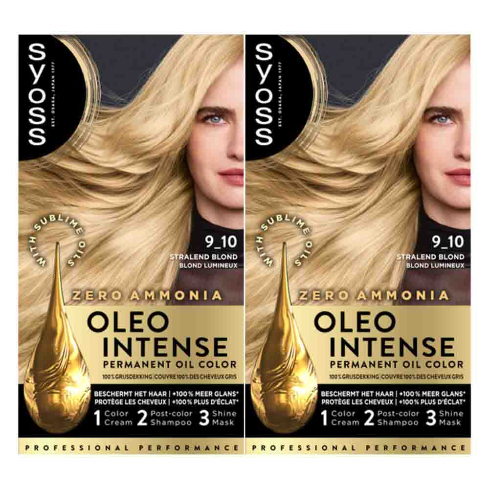 2x Syoss Oleo Intense Haarverf 9-10 Stralend Blond