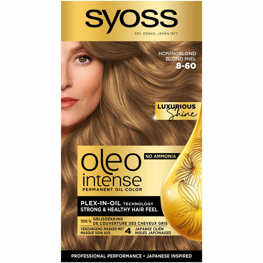 3x Syoss Oleo Intense 8-60 Honingblond Haarverf