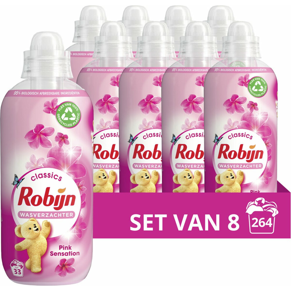 8x Robijn Wasverzachter Pink Sensation 825 ml