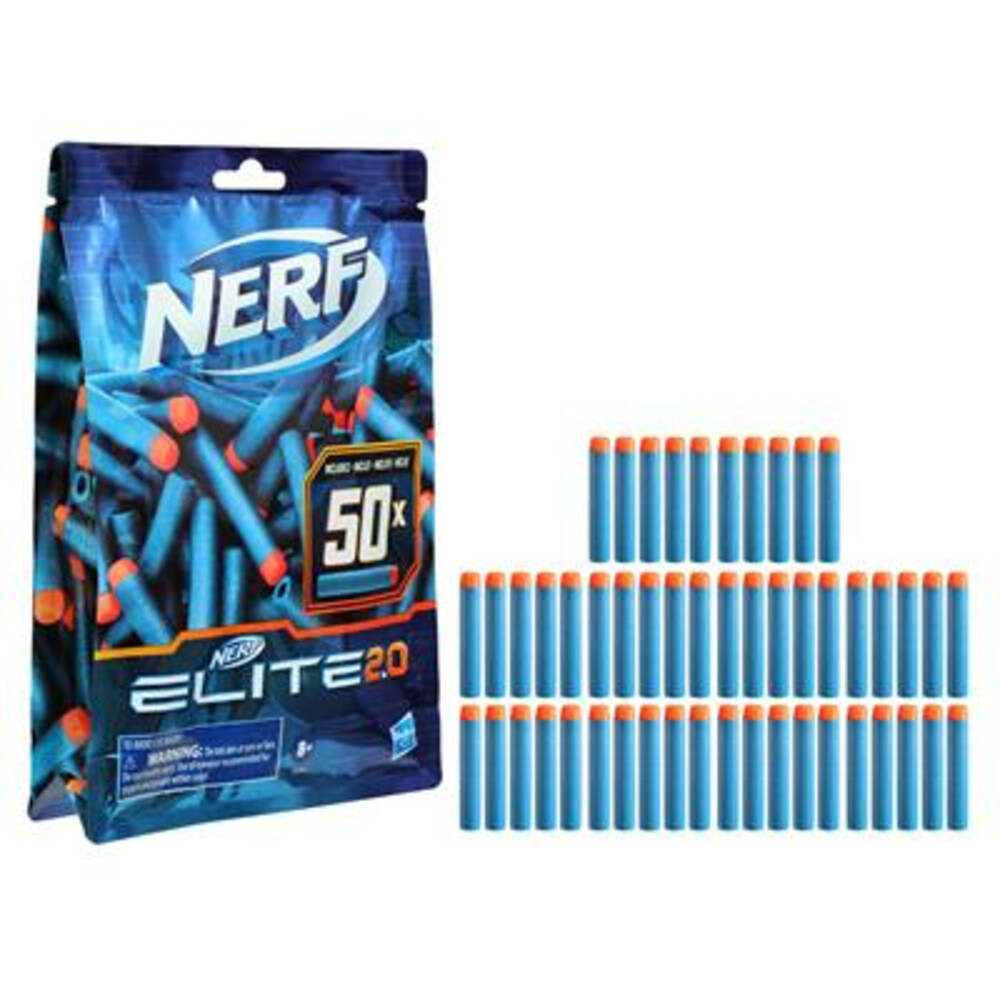 NERF darts navulling Elite 2.0 junior schuim blauw 50 stuks