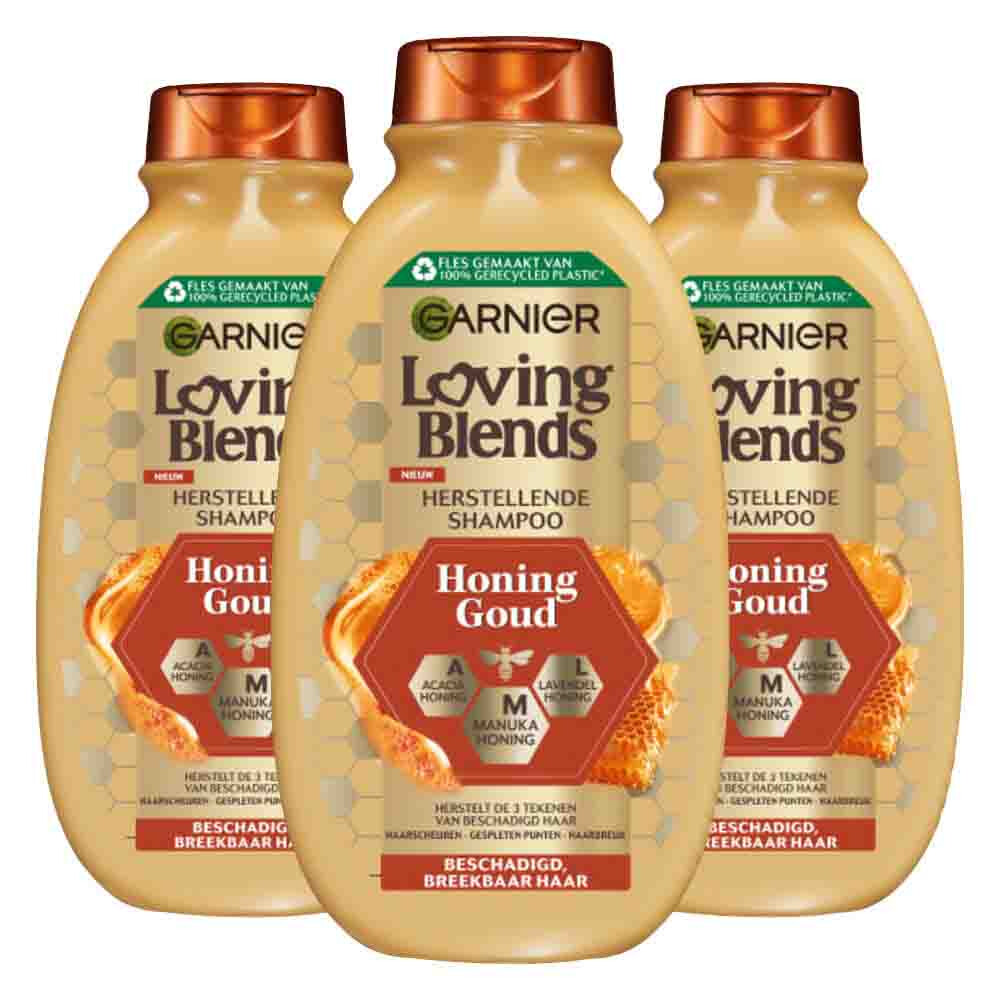 3x Garnier Loving Blends Honing Goud Shampoo 300 ml