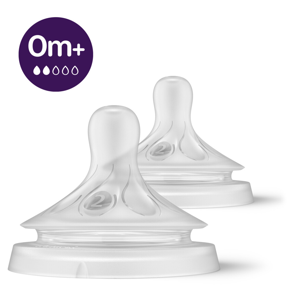 Philips Avent Flesspeen Natural Response 0+ mnd Flow 2 SCY962/02 2 stuks, foto 2