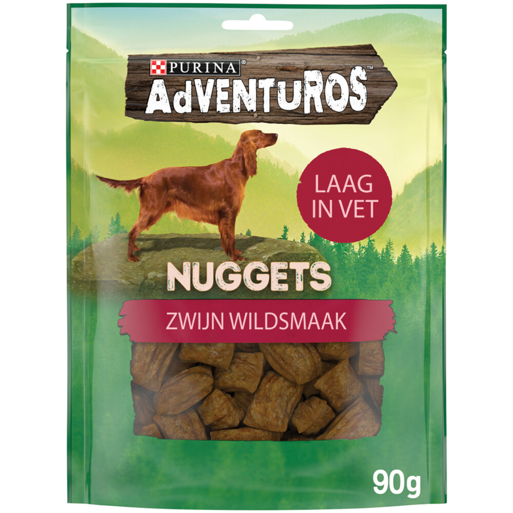 Adventuros Hondensnack Nuggets Wildzwijnsmaak 90 gr