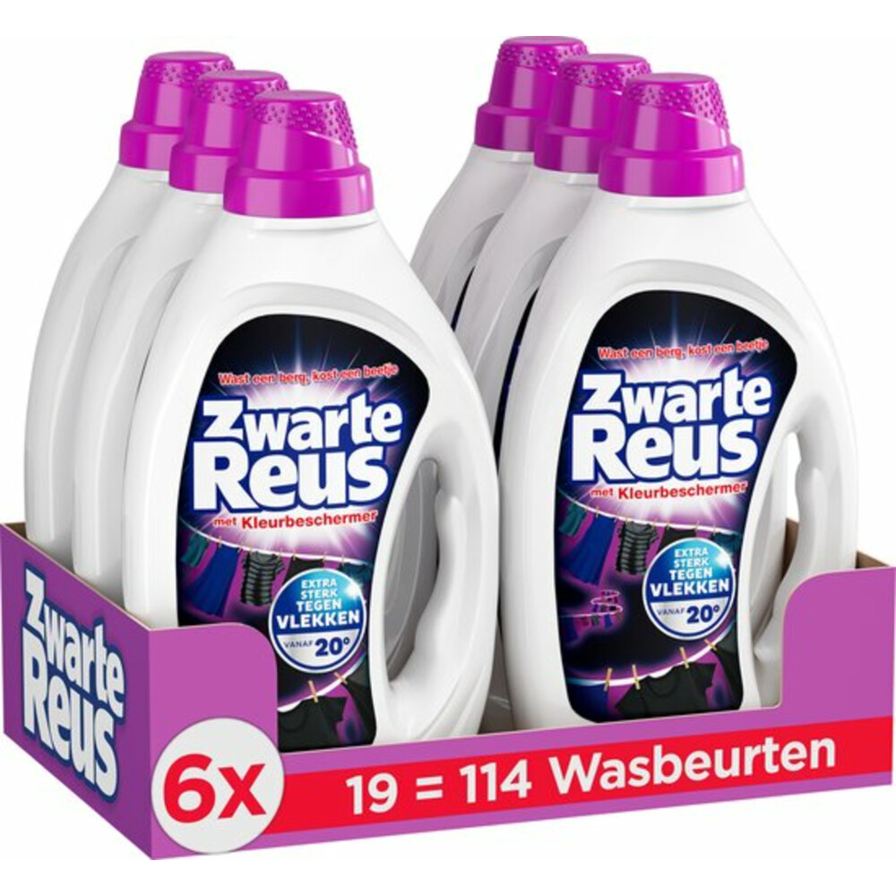 6x Witte Reus Vloeibaar Wasmiddel Zwarte Reus 855 ml