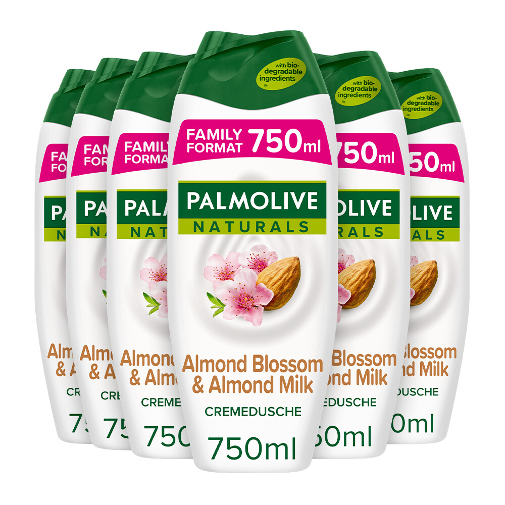 6x Palmolive Douchecréme Naturals Amandel 750 ml