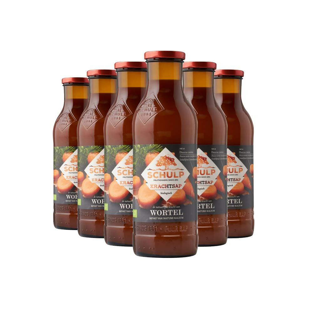 Schulp Wortelsap Puur Krachtsap Biologisch 6 x 0,75 liter