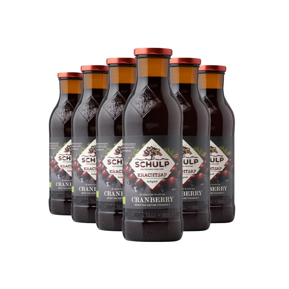 Schulp Cranberrysap Puur Krachtsap Biologisch 6 x 0,75 liter