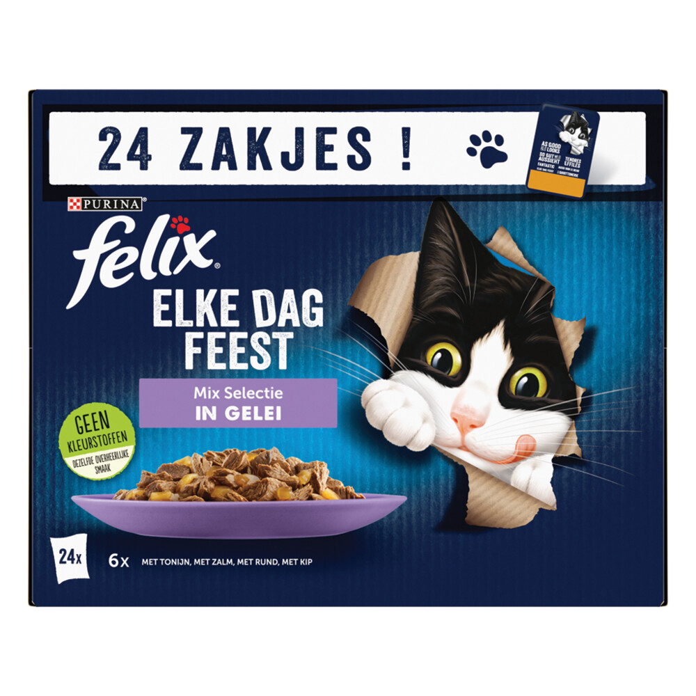 4x Felix Elke Dag Feest Mix Selectie in Gelei 24 x 85 gr