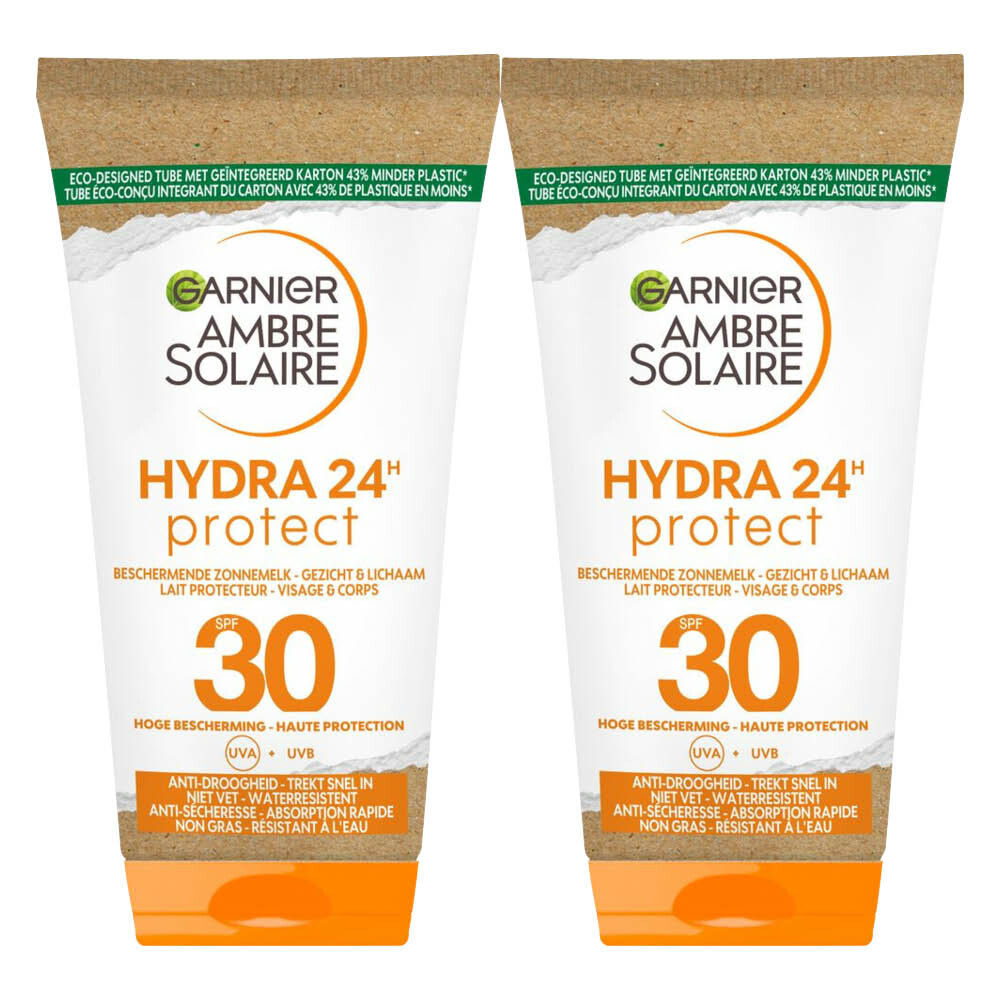 2x Garnier Ambre Solaire Hydra 24 Zonnebrandmelk SPF 30 50 ml