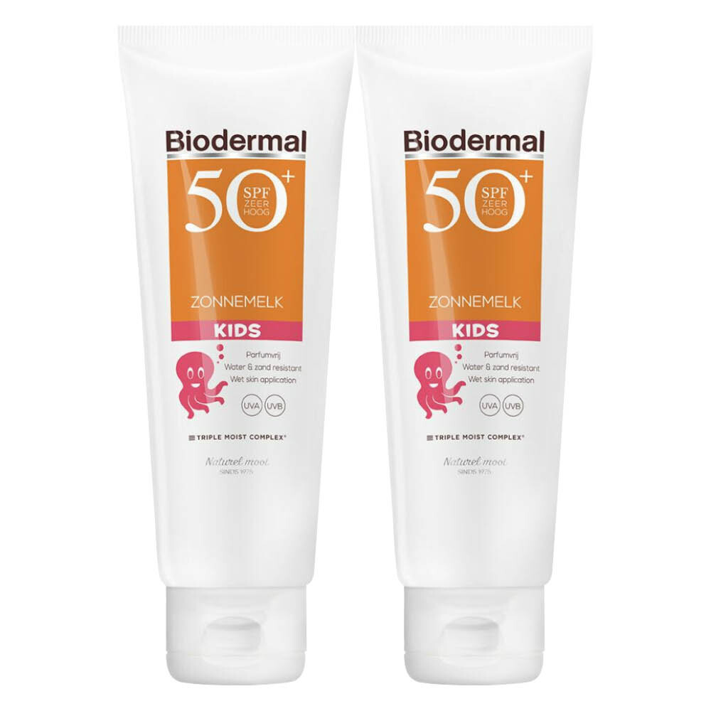 2x Biodermal Zonnemelk Kids SPF 50 125 ml