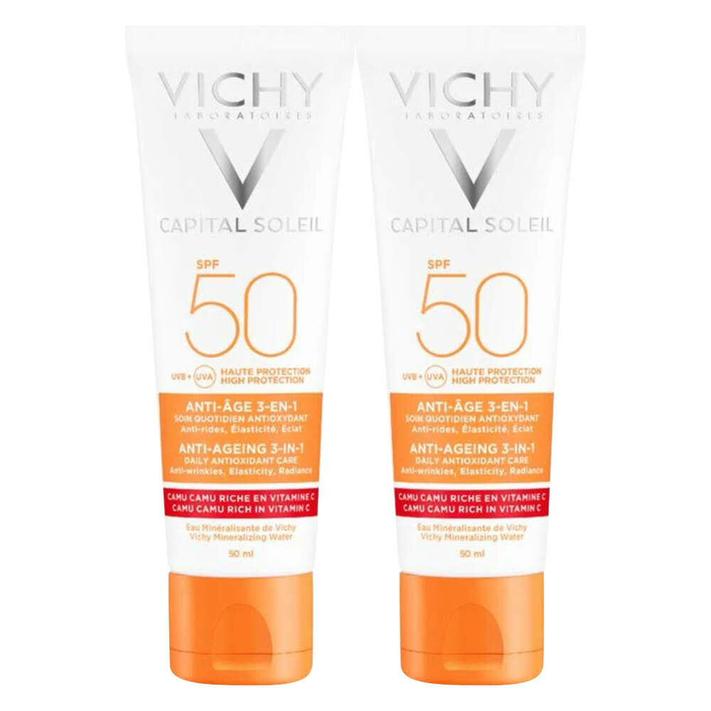 2x Vichy Soleil Anti-Age Zonbescherming SPF 50 50 ml