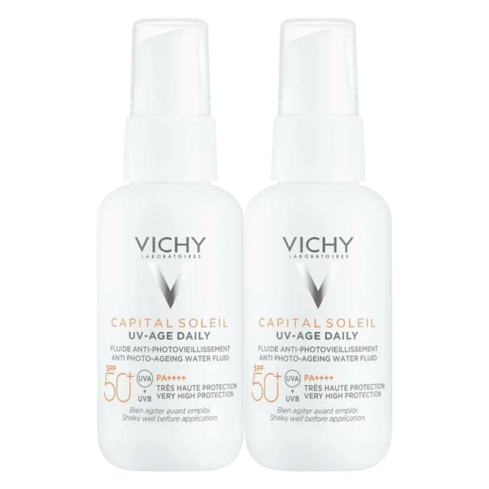 2x Vichy Capital Soleil UV-Age Daily SPF50+ Zonbescherming 40 ml