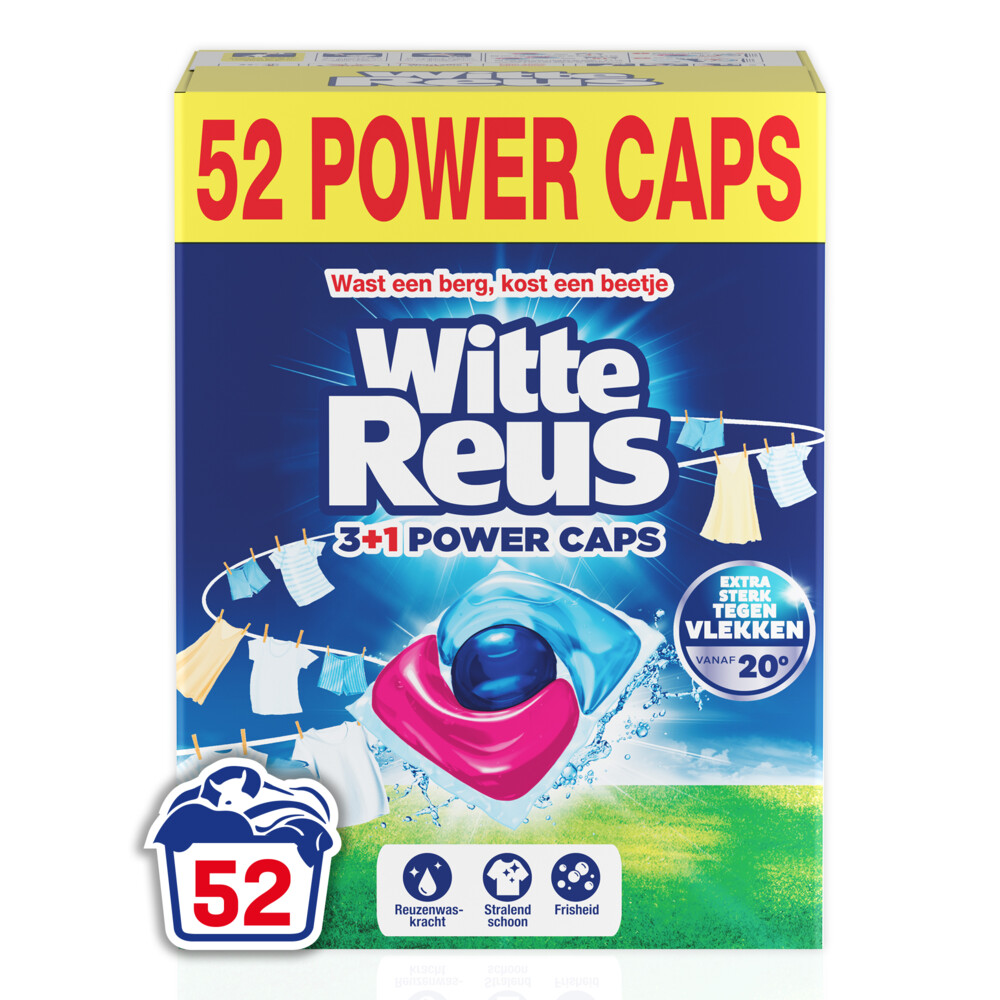 Witte Reus Wasmiddel 3+1 Power Caps 52 Wasbeurten 2 x 26 stuks