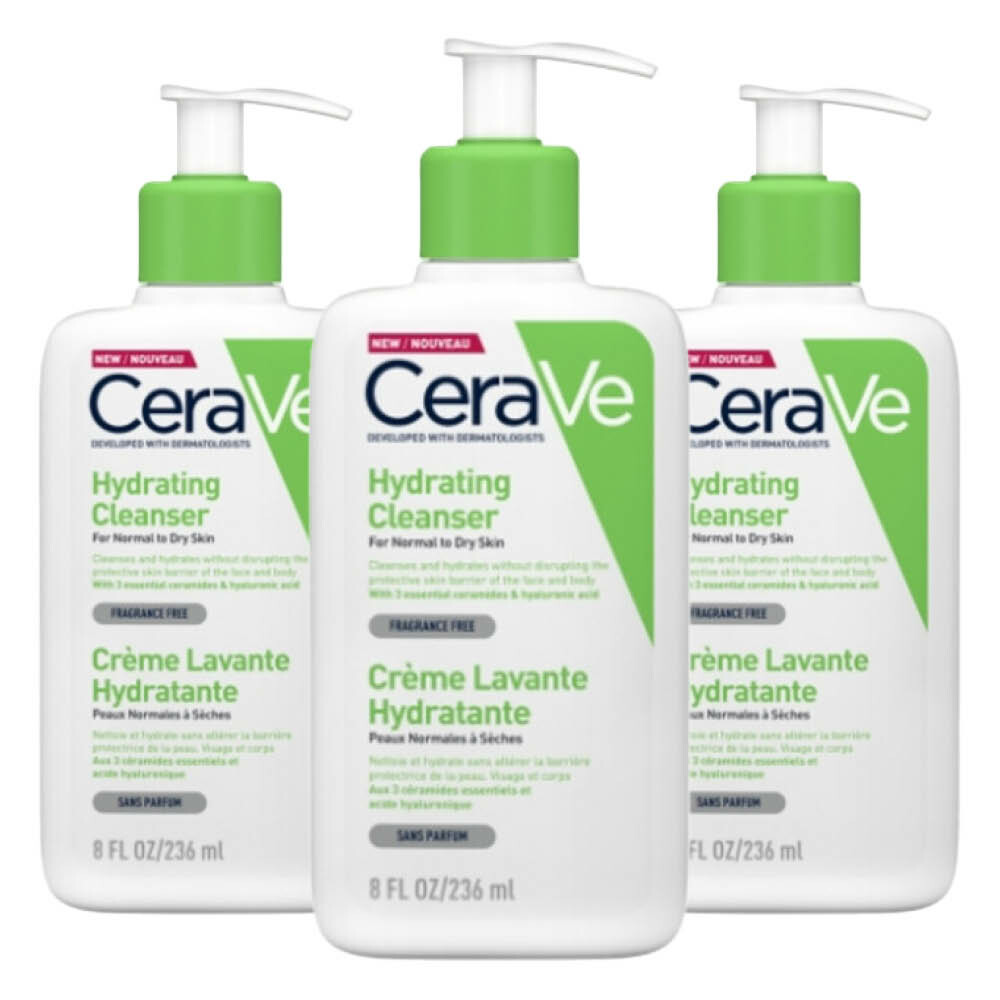 3x CeraVe Reinigingscréme Hydraterend 236 ml