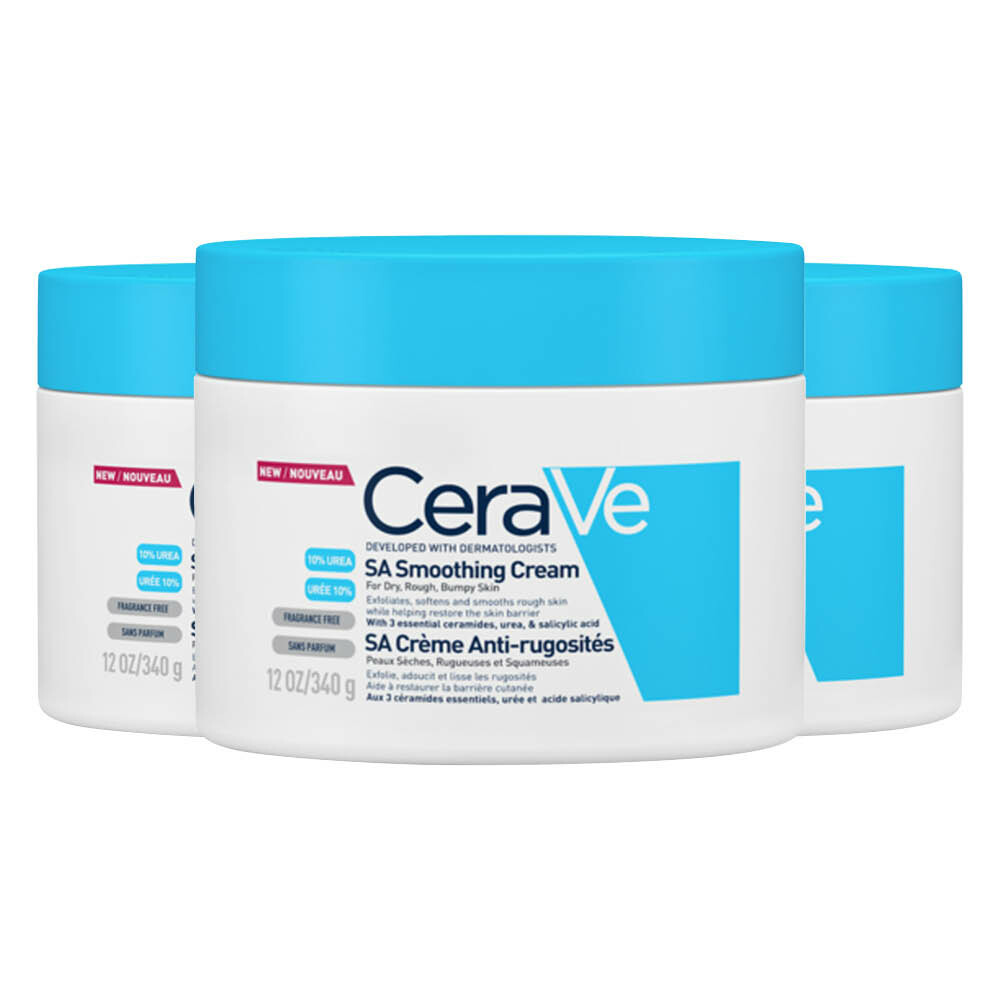 3x CeraVe SA Smoothing Cream Anti-Ruwe Huid Crème 340 gr