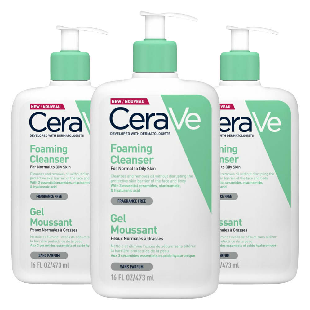 3x CeraVe Schuimende Reinigingsgel 473 ml