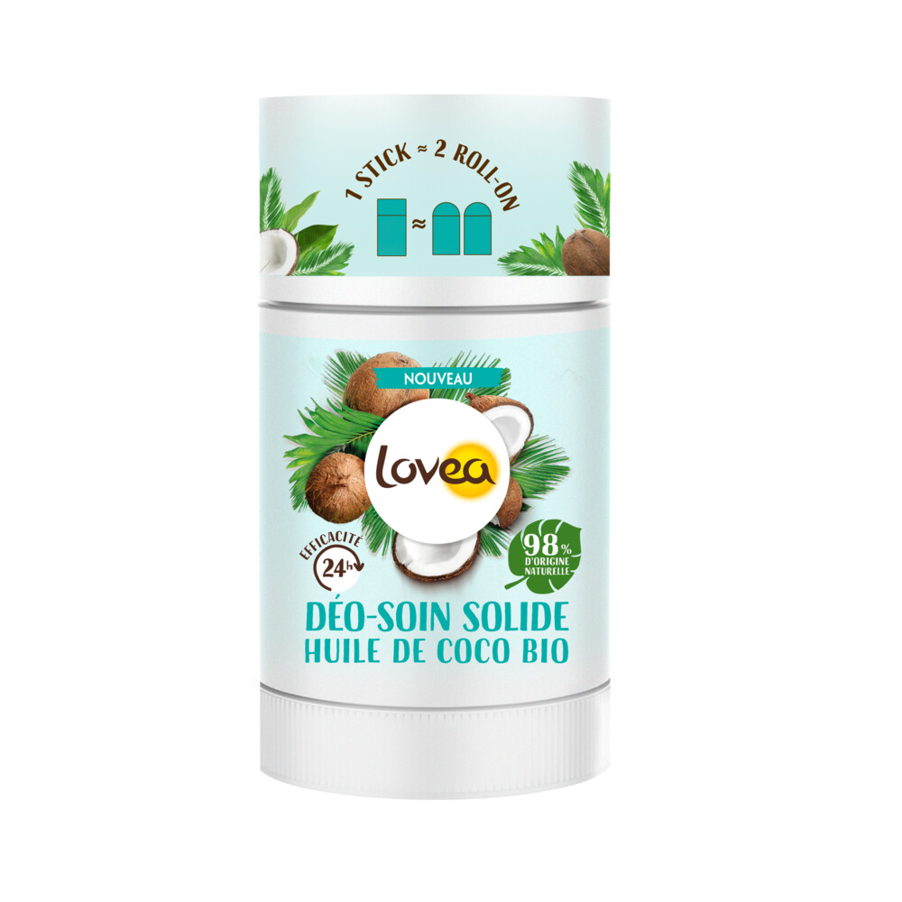 8x Lovea Solid Deodorant Organic Coconut Oil 50 gr