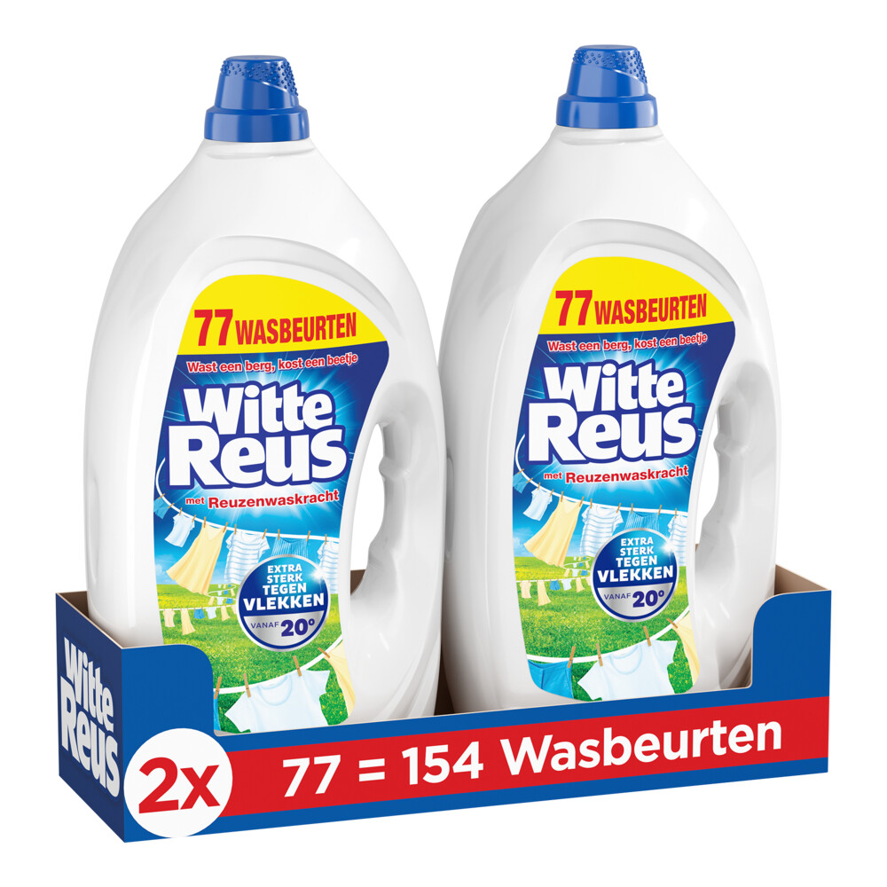 2x Witte Reus Wasmiddel Gel 77 Wasbeurten 3,465 liter