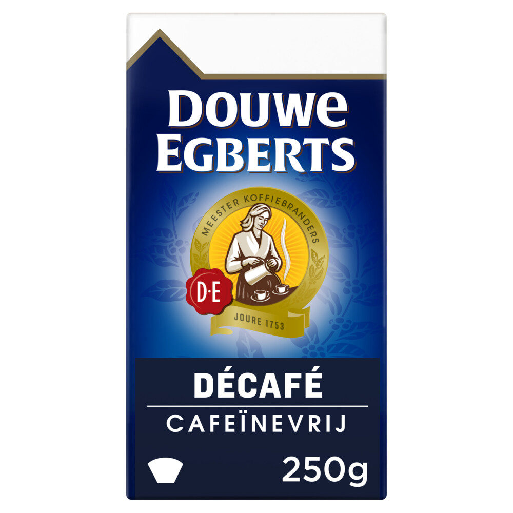 Koffie Douwe Egberts snelfiltermaling Decafe 250gr