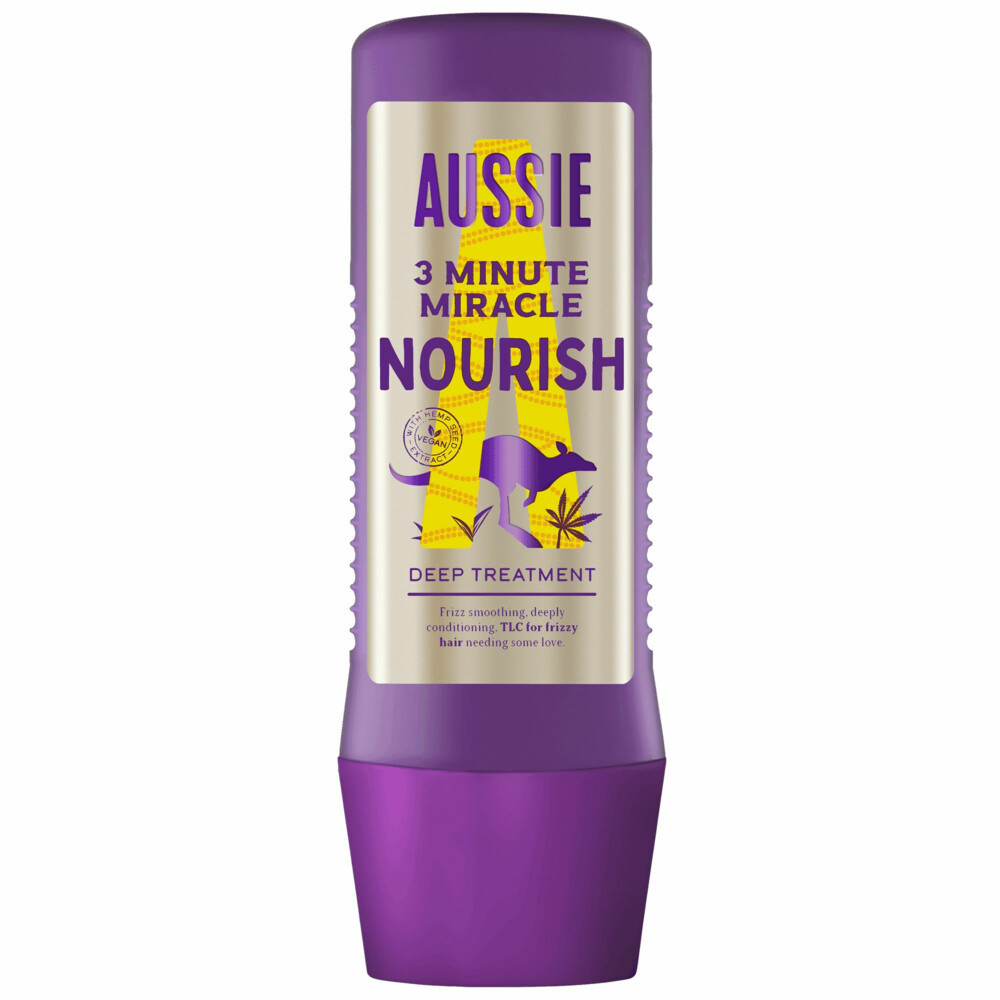 2e halve prijs: Aussie Haarmasker 3 Minute Miracle Nourish Intensieve Vegan Verzorging 225 ml