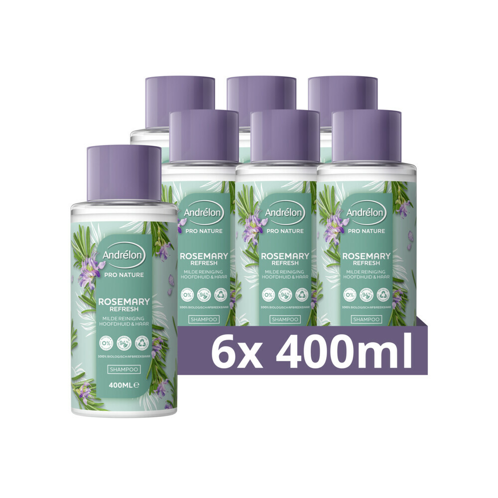 6x Andrelon Shampoo Rosemary Refresh 400 ml