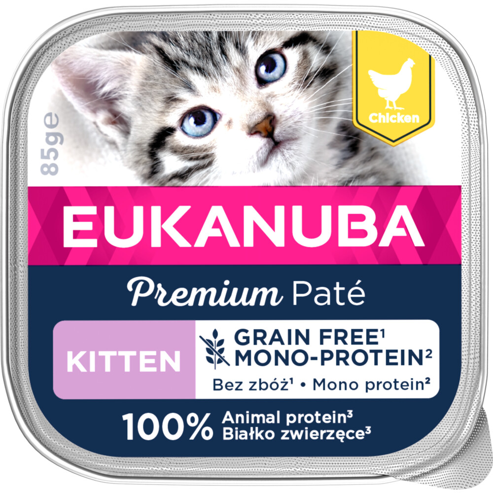 16x Eukanuba Kippen Pate Graanvrij Kitten Mono-Proteine 85 gr
