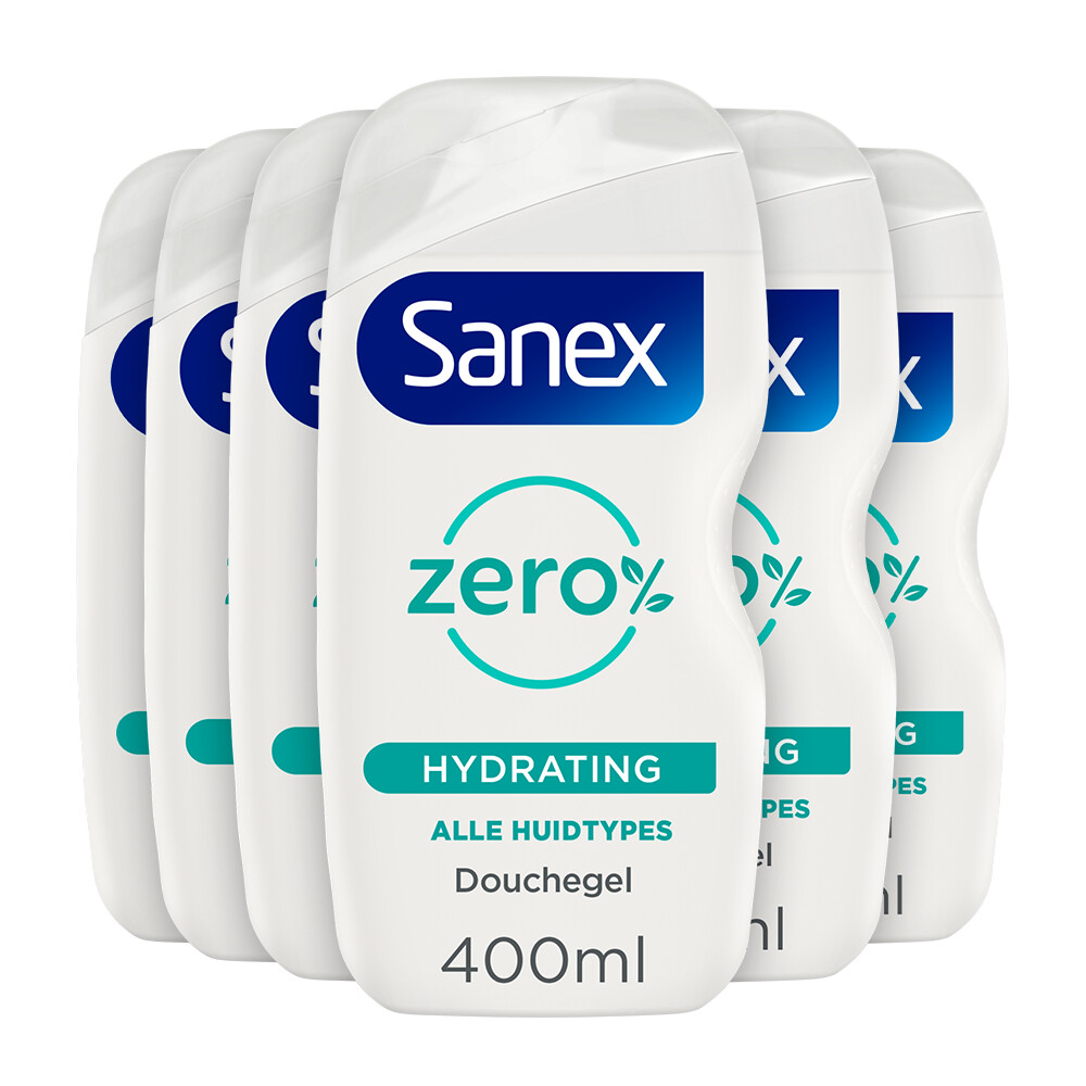 6x Sanex Douchegel Zero% Hydrating 400 ml