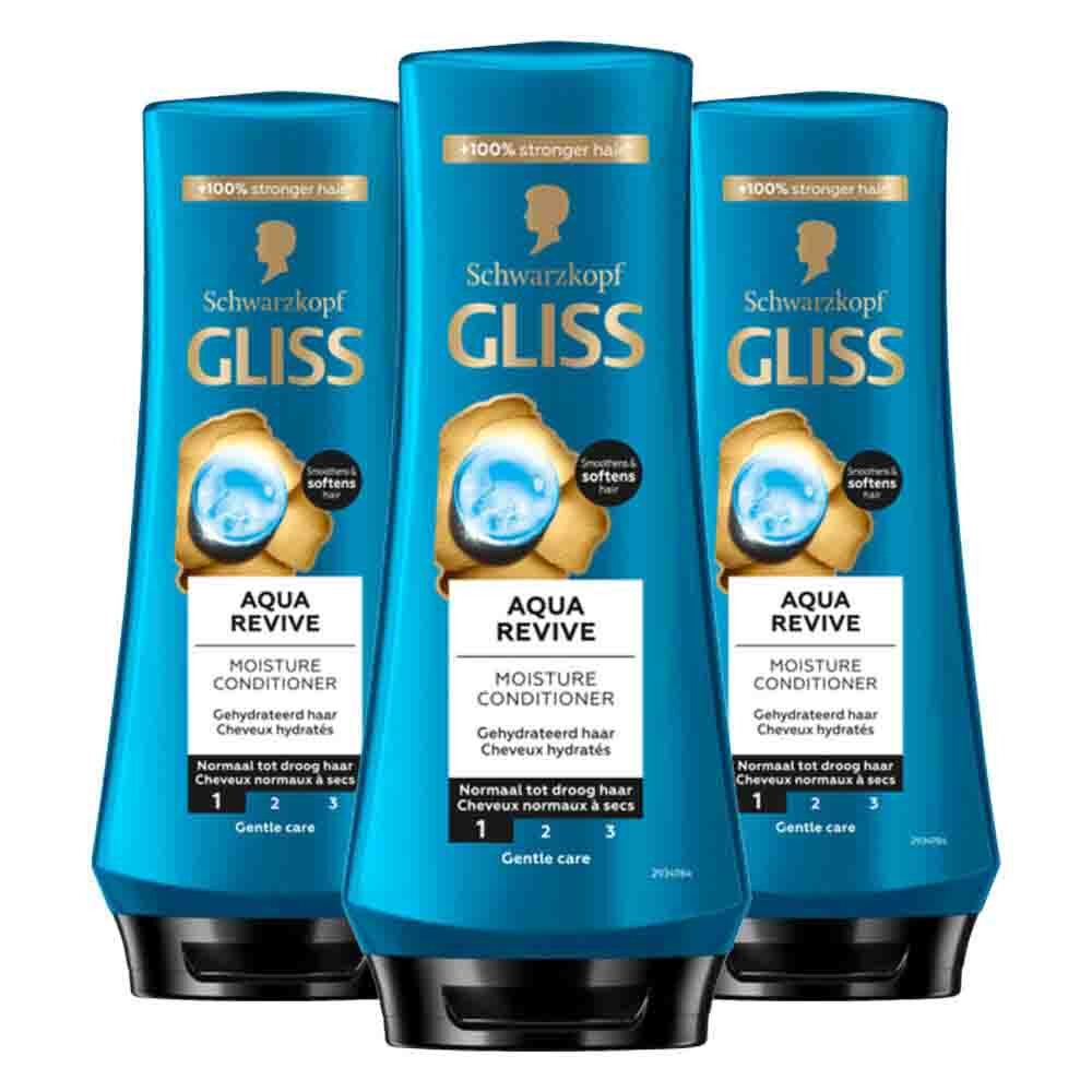 3x Gliss Aqua Revive Conditioner 200 ml