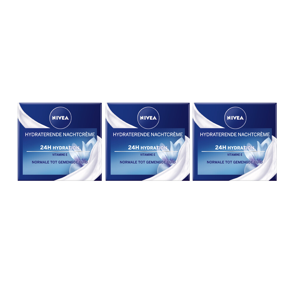 3x Nivea Essentials Hydraterende Nachtcreme 50 ml