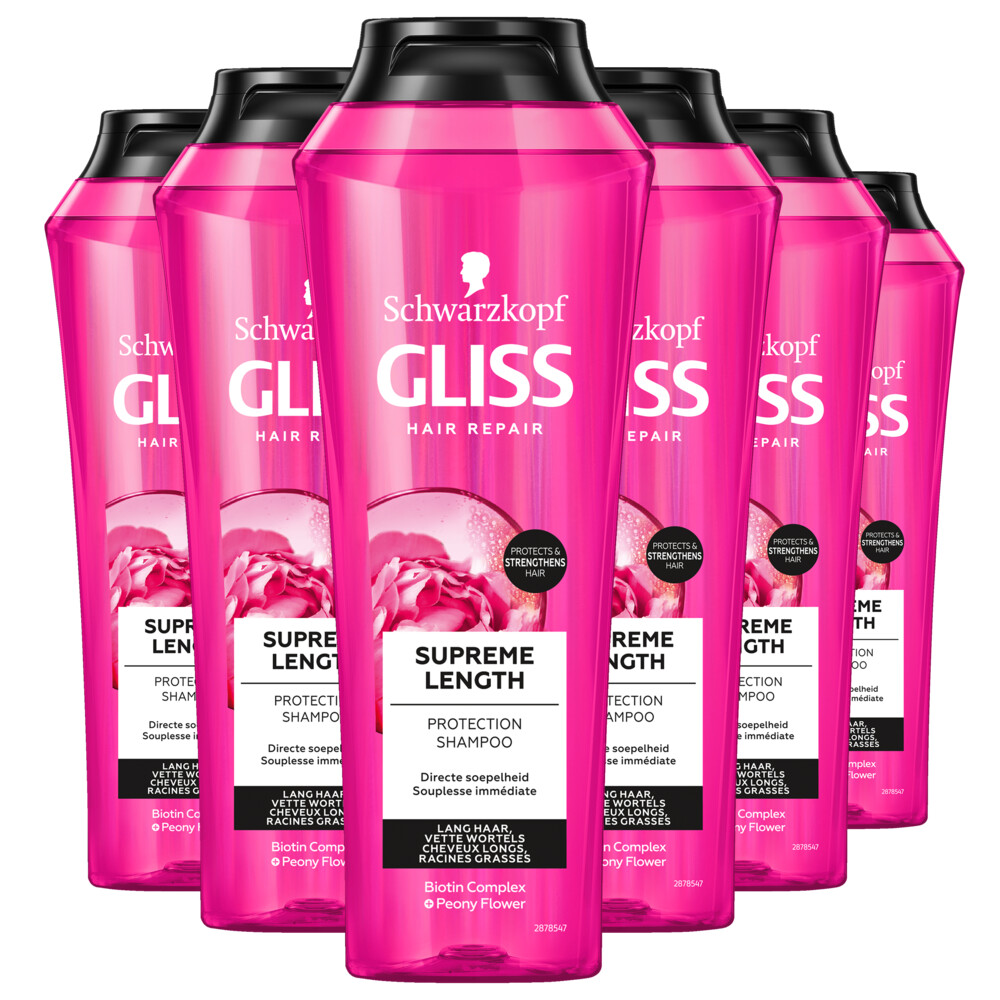 6x Gliss Kur Supreme Length Shampoo 250 ml