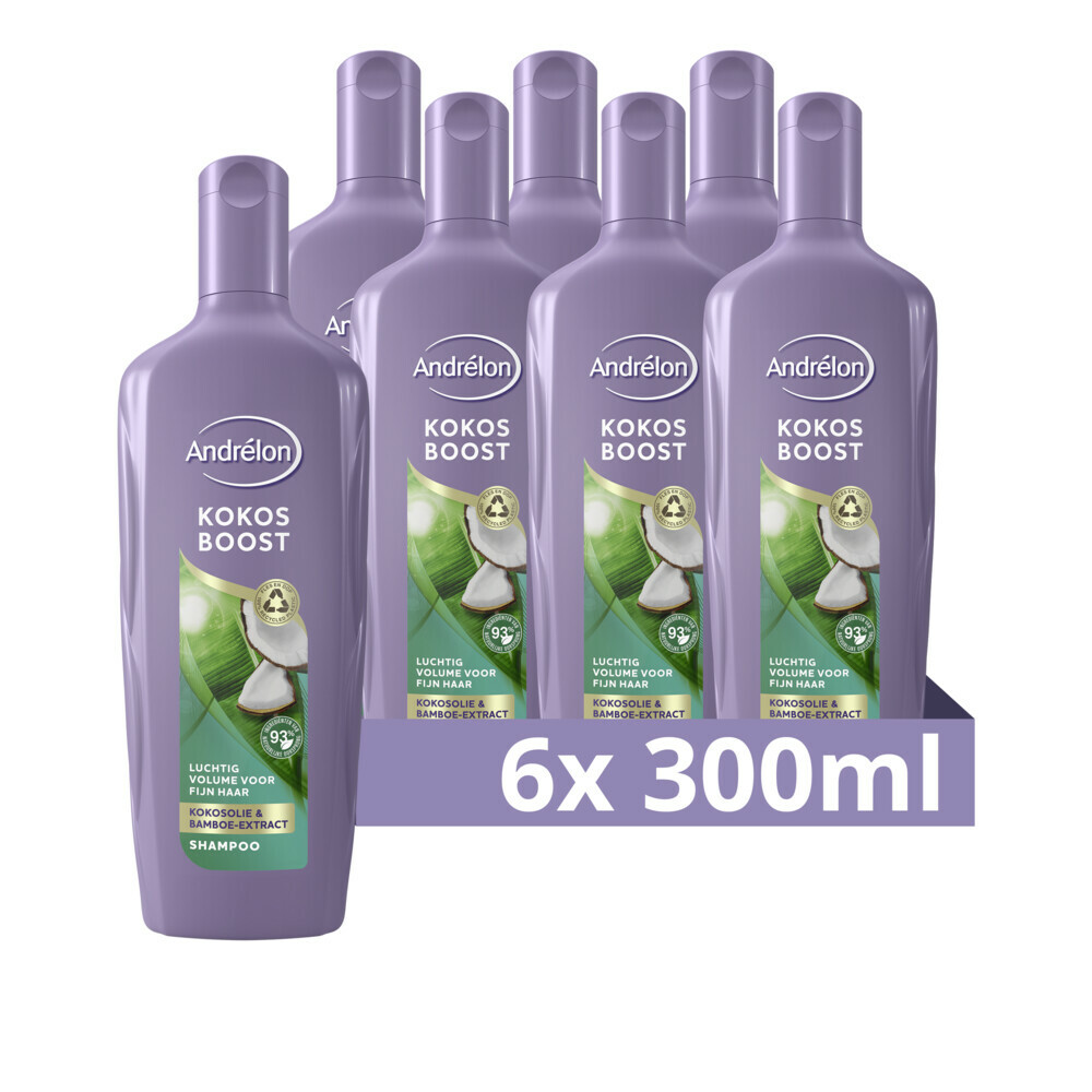 6x Andrelon Shampoo Kokos Boost 300 ml