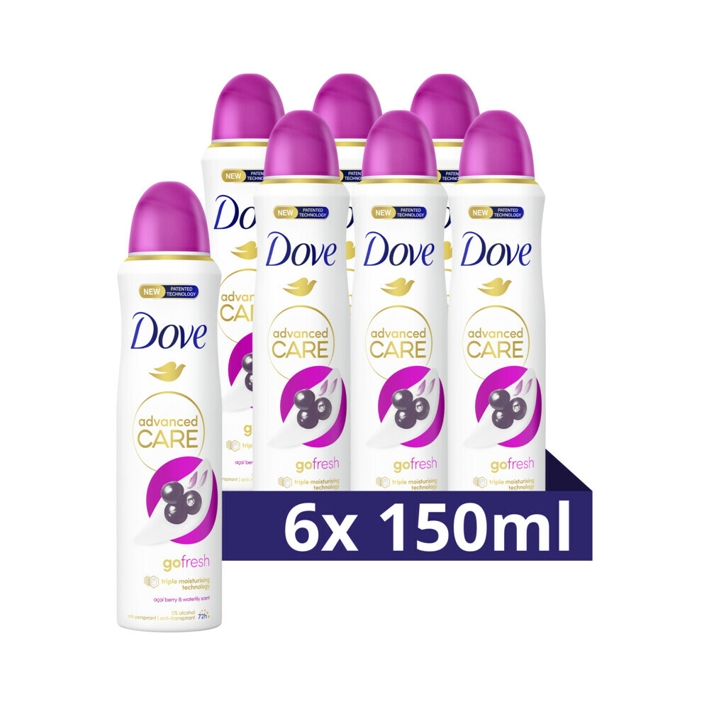 6x Dove Deodorant Spray Go Fresh Acai Berry&Waterlily 150 ml