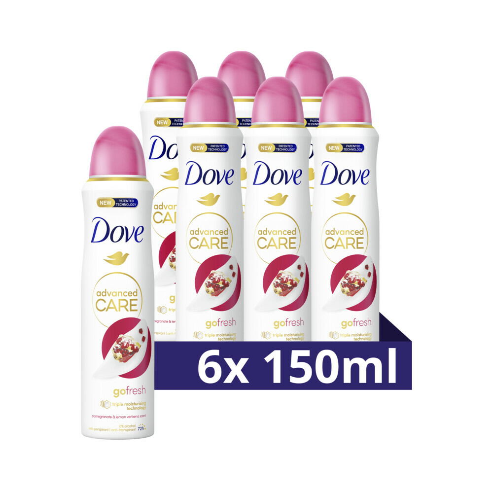Dove Advanced Care Go Fresh Deodorant Spray Pomegrenate & Lemon Verbana 6 x 150 ml Voordeelverpakkin