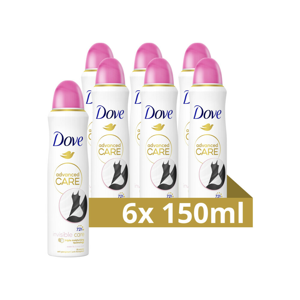 6x Dove Deodorant Spray Invisible Care Anti Transpirant 150 ml