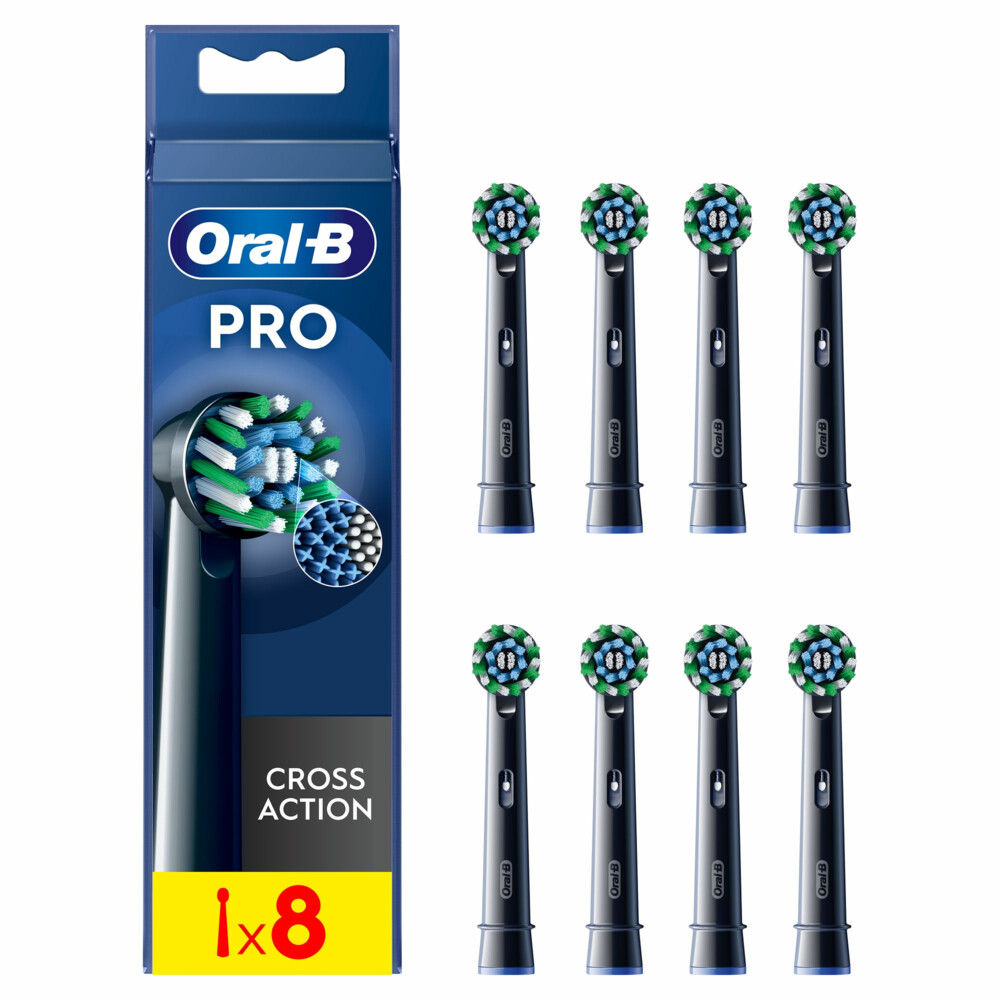 6x Oral-B Opzetborstels Pro Cross Action Zwart 8 stuks met grote korting