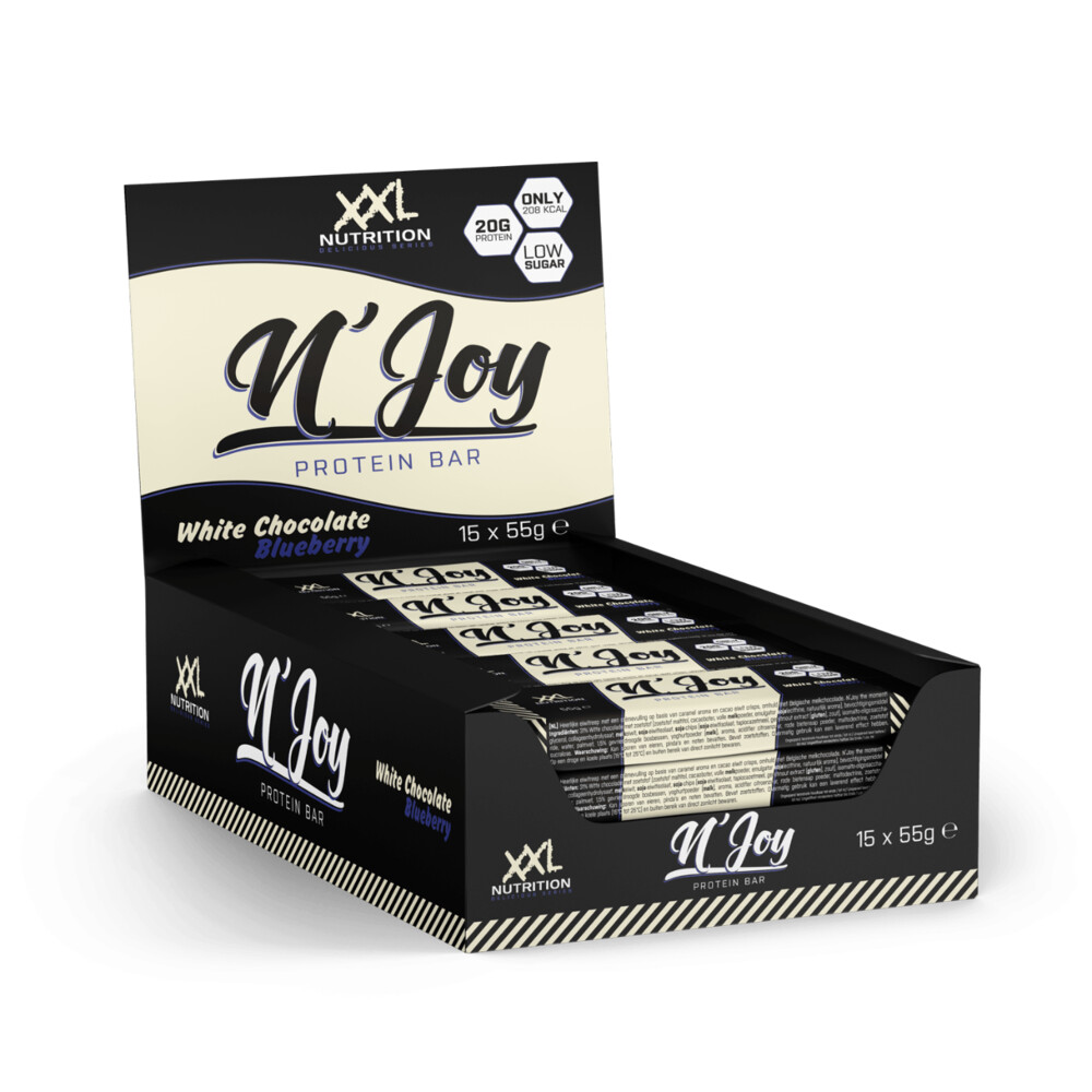 15x XXL Nutrition NJOY Proteïne Bar Witte Chocolade&Bosbes 55 gr