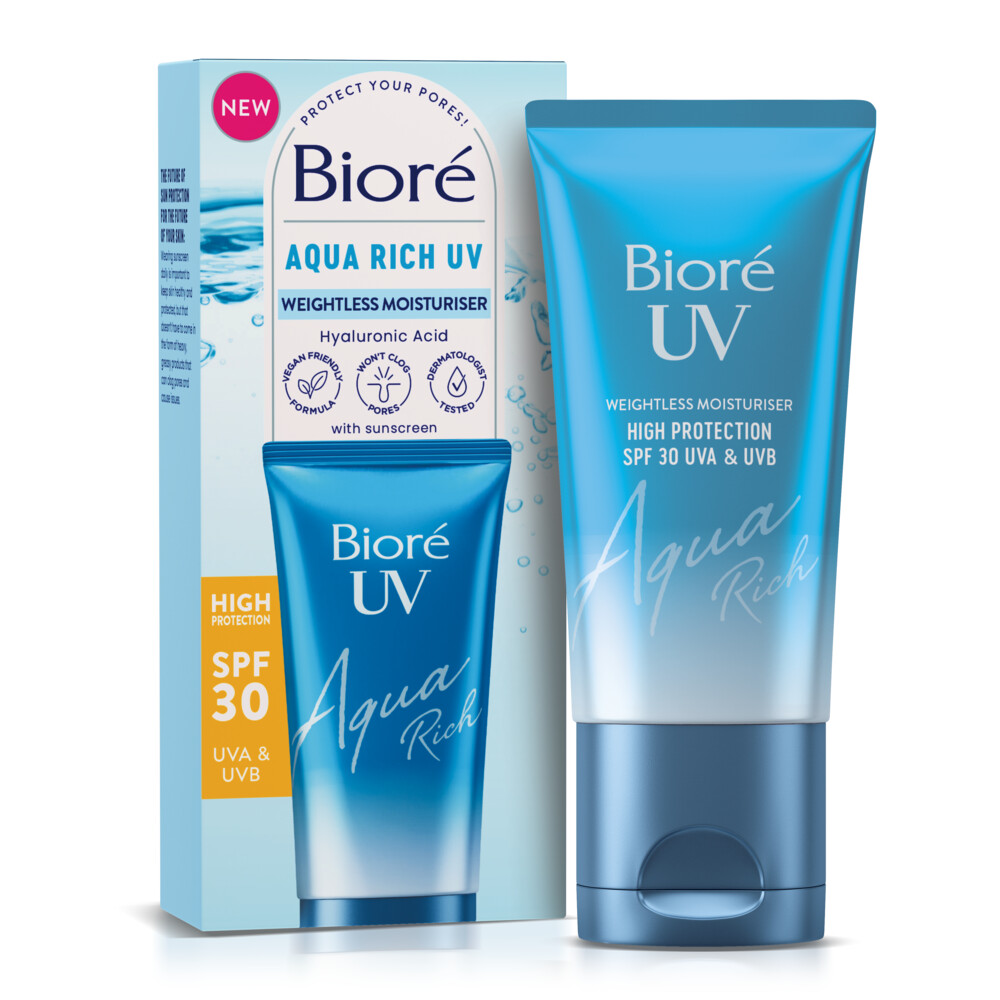 2x Bioré Weightless Moisturiser UV Aqua Rich SPF30 50 ml