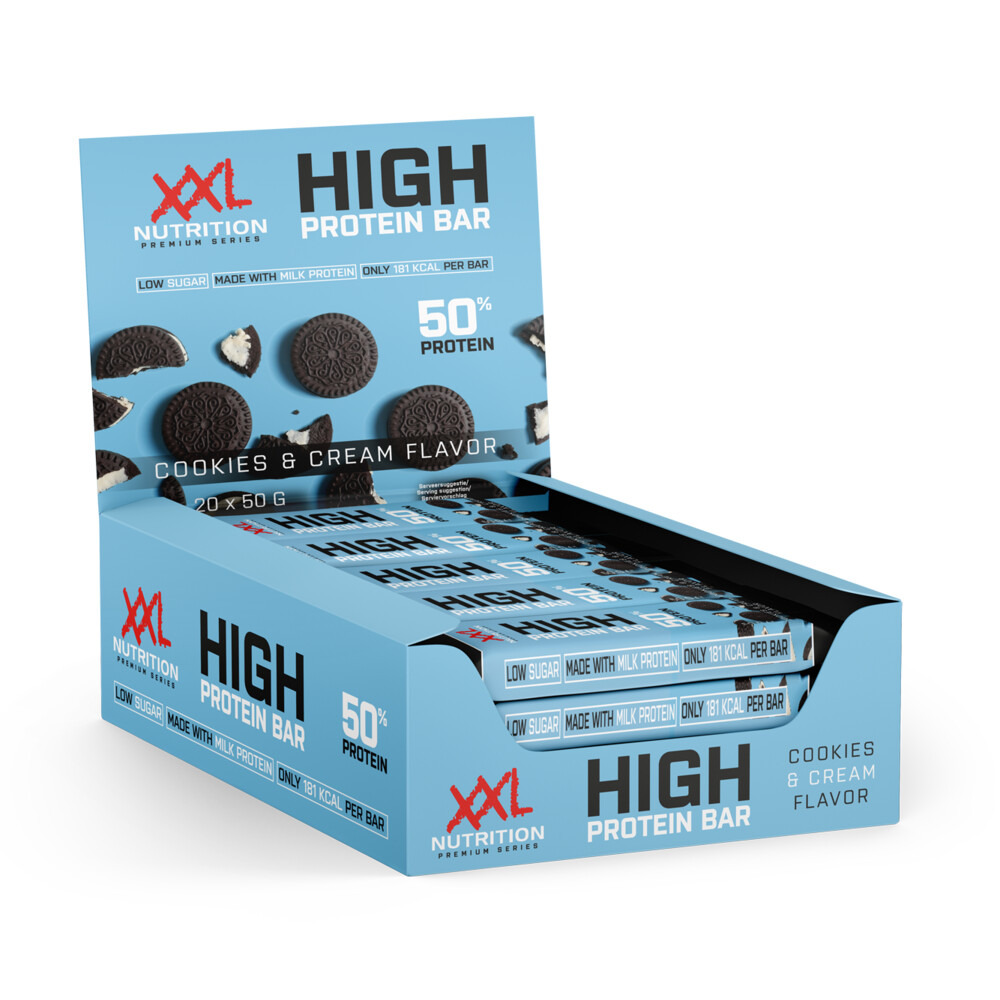 20x XXL Nutrition High Proteïne Bar 2.0 Cookies En Cream 50 gr