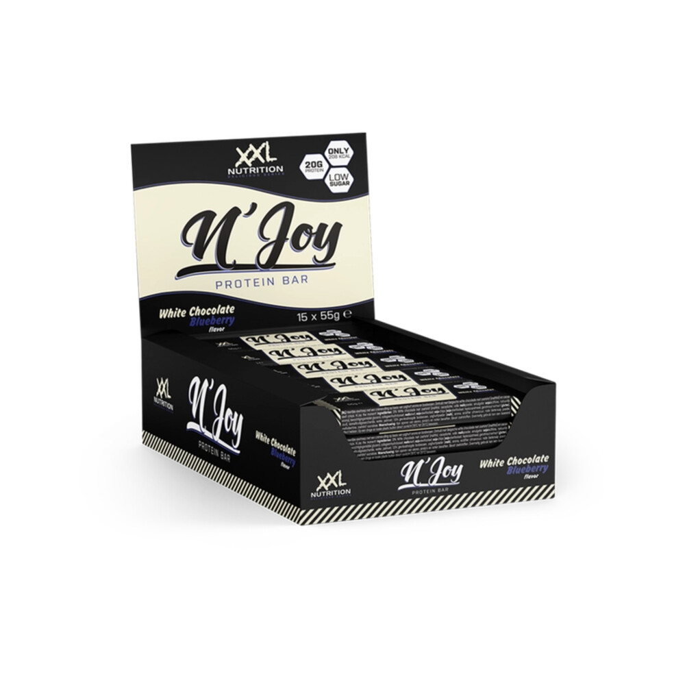 15x XXL Nutrition NJOY Proteïne Bar Witte Chocolade & Bosbes 55 gr