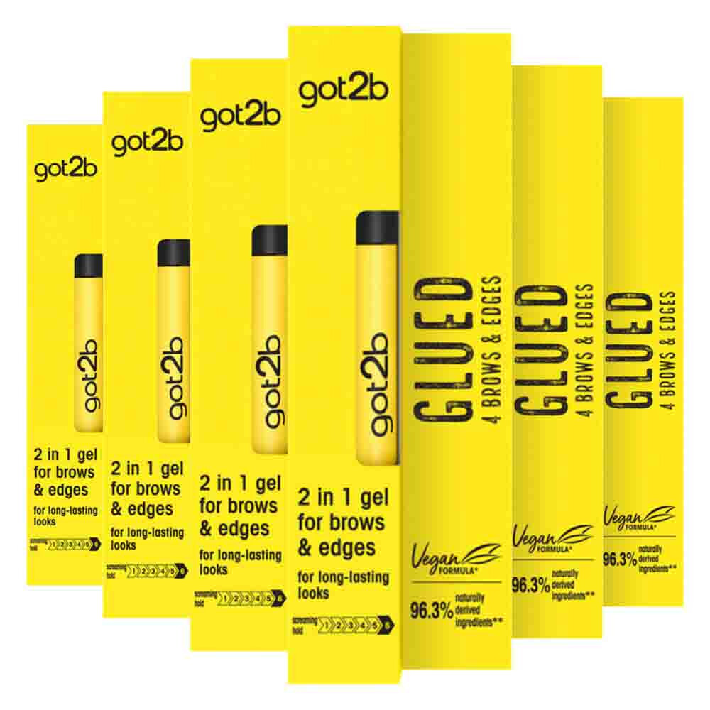 6x Got2b Glued 4 Brows&Edges 2in1 Gel 16 ml