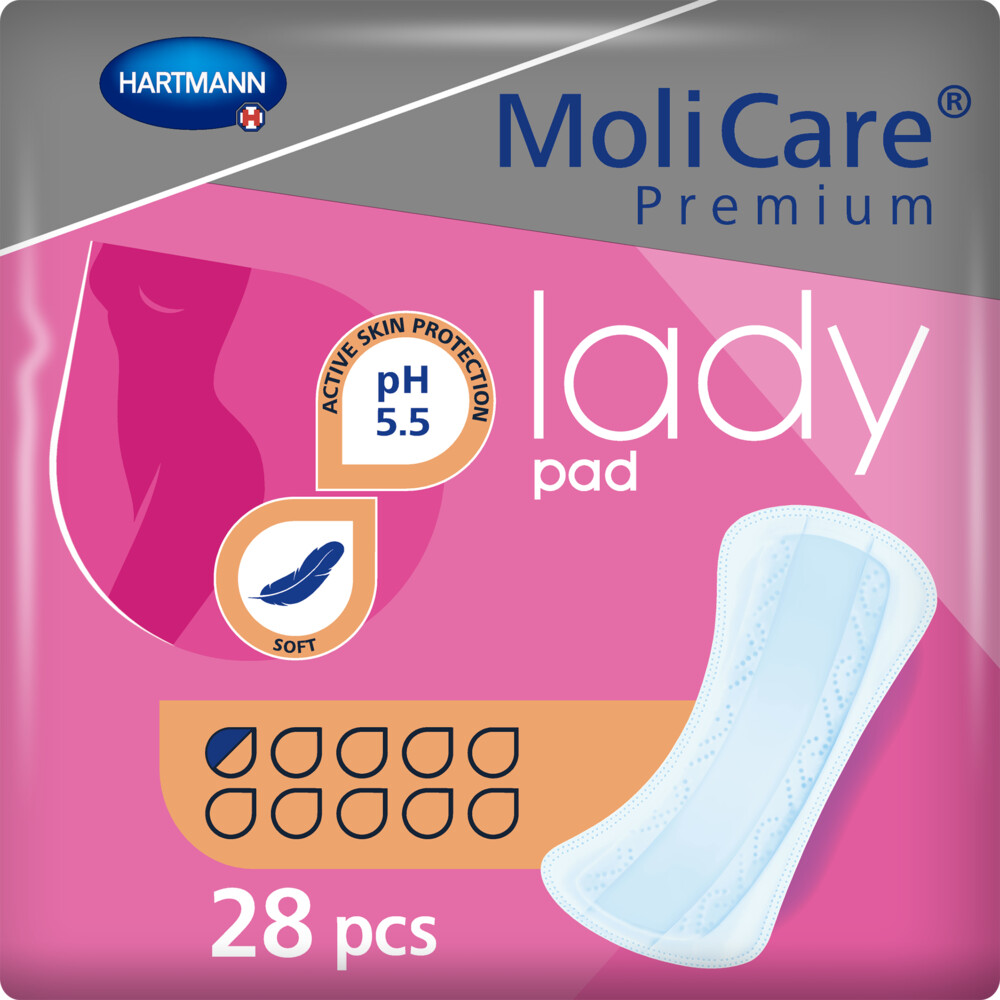 6x Molicare Premium Lady Pad 0,5 Druppels 70 ml Absorptie 28 stuks