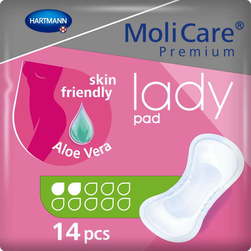 4x Molicare Premium Lady Pad 2 Druppels 331 ml Absorptie 14 stuks