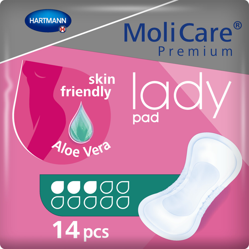 2x Molicare Premium Lady Pad 3 Druppels 504 ml Aborptie 14 stuks